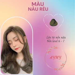 Thuốc nhuộm tóc NÂU RÊU khói trầm tại nhà chính hãng không tẩy AYMY COSMETIC