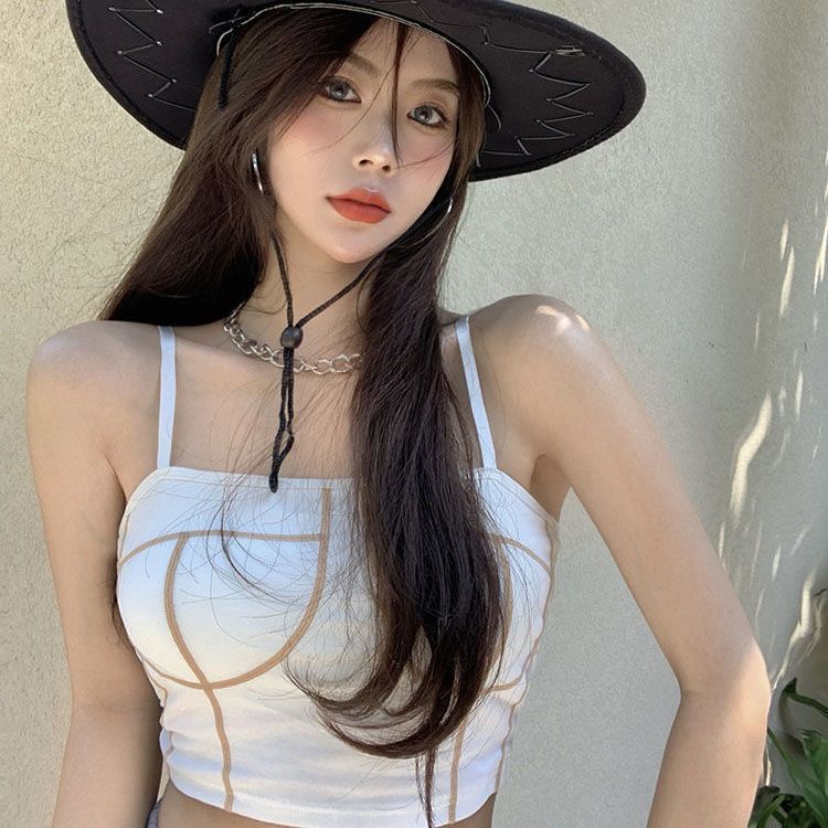 Áo Hai Dây Mỏng Mùa Hè Có Đệm Ngực Thiết Kế Phong Cách Mới Cho Nữ