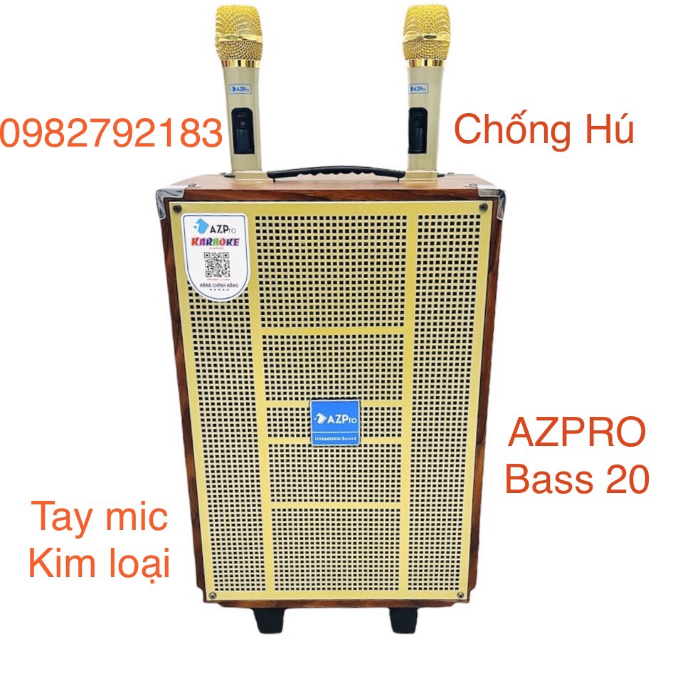 Loa kéo hát karaoke AZPro AZ10 Bass 25 bluetooth Loa kẹo kéo di động thùng gỗ