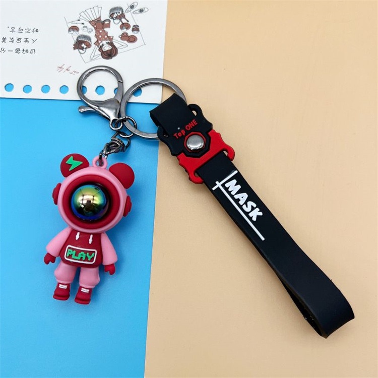 Móc khóa phi hành gia hình gấu hoạt hình dễ thương astronaut keychain