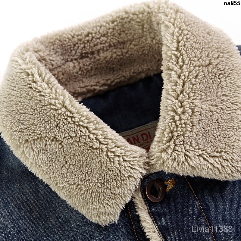 Áo Khoác Jean Lót Lông Cừu Phong Cách Hàn Quốc Trẻ Trung Dành Cho Nam