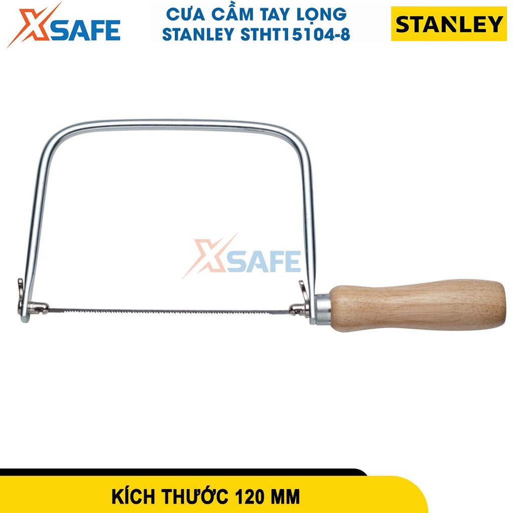 Cưa lọng cầm tay STANLEY STHT15104-8 kích thước 120mm (4-3/4 inch), chất liệu an toàn thép bền bỉ, lưỡi cưa thẳng lọng