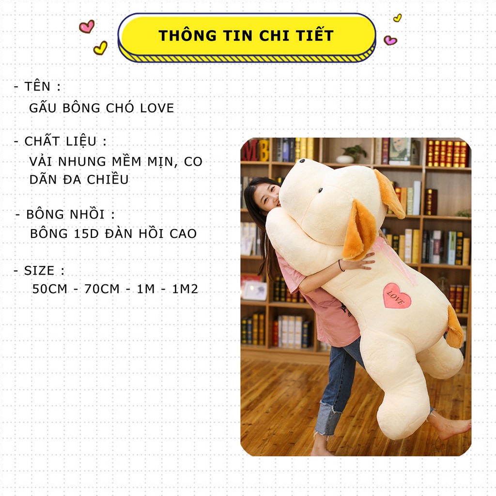 Gấu bông gối ôm chó bông siêu đẹp, Gấu bông sang trọng, Đồ chơi thú bông
