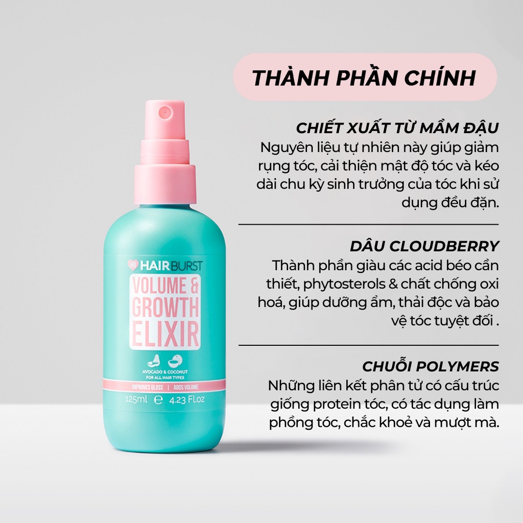 [MEMBERSHIP GIFT] Xịt Hairburst Volume and Growth Elixir Tạo Độ Phồng Và Kích Thích Mọc Tóc 125ml