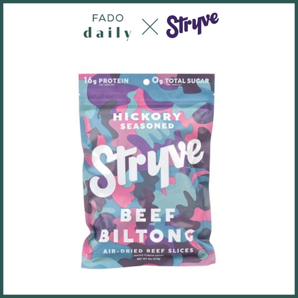 Thịt Bò Sấy Dẻo Stryve Beef Biltong, Hickory Seasoned Bịch 64G - Nhập Khẩu Mỹ