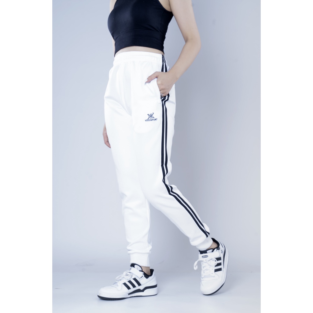 Quần jogger thể thao nữ 2 sọc tập gym, chạy bộ, aerobic, yoga cao cấp YOLO SPORT