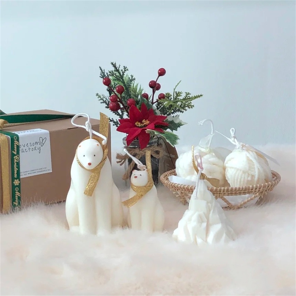 Khuôn Làm Nến Xà Phòng Handmade Silicone Hình Gấu Phong Cách Bắc Âu