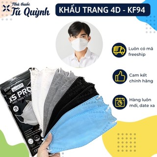 Khẩu trang KF94 XSPro, khẩu trang 4D con cá ôm sát, 4 lớp kháng khuẩn, quai thun không đau, không xù lông, không ngứa