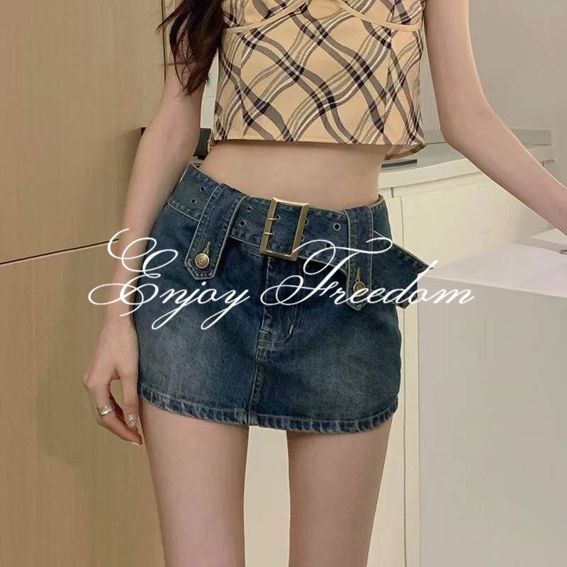 Enjoy Freedom Chân váy jean Lưng Cao Thời Trang Dành Cho Nữ