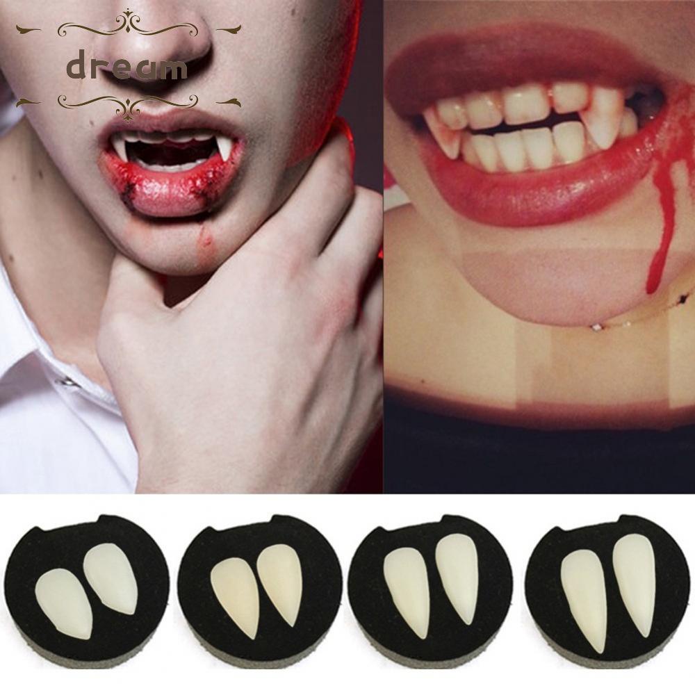 【DREAMLIFE】Bloodcurdling Vampire Werewolves Fangs Fake Dentures Teeth Costume Halloween Fad Quality Assurance Buy with confidence