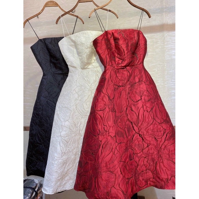 Đầm dự tiệc gấm hai dây TRIPBLE T DRESS - size M/L - MS259V