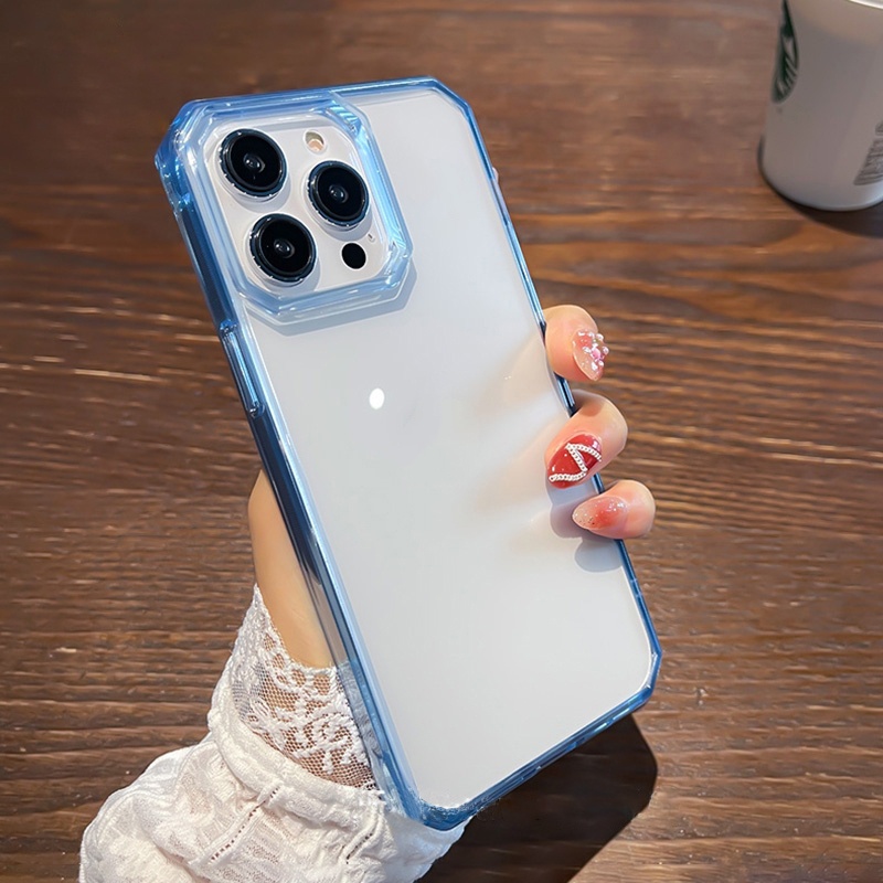 Ốp Điện Thoại Dẻo Trong Suốt Chống Sốc Cao Cấp Sang Trọng Cho iPhone 14 Pro Max Plus 13 Pro Max