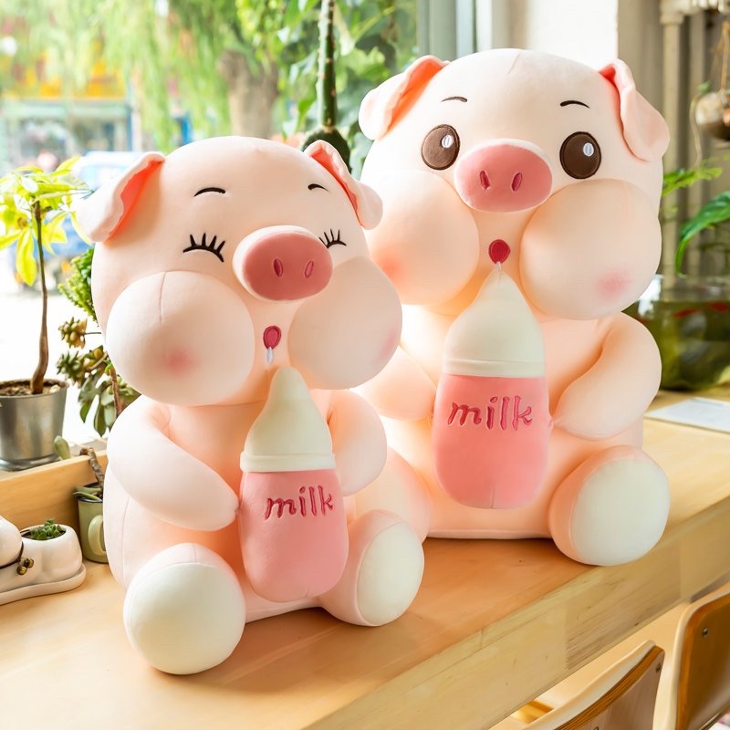 (Hoả tốc) Heo ôm bình sữa 50cm 70cm