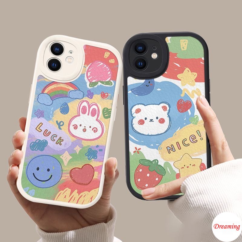 Ốp Điện Thoại Mềm Họa Tiết Cầu Vồng Mắt To Cho iphone 15 14 13 12 11 pro x xr xs max se 2020 6 6s 7 8 plus