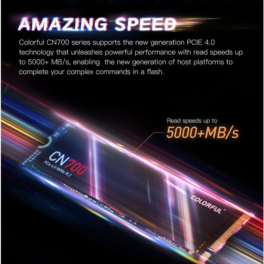 Ổ cứng SSD COLORFUL CN700 512GB PCIe 4.0 NVMe M.2 - Hàng chính hãng