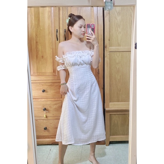 Đầm trễ vai bèo nhún TK1319