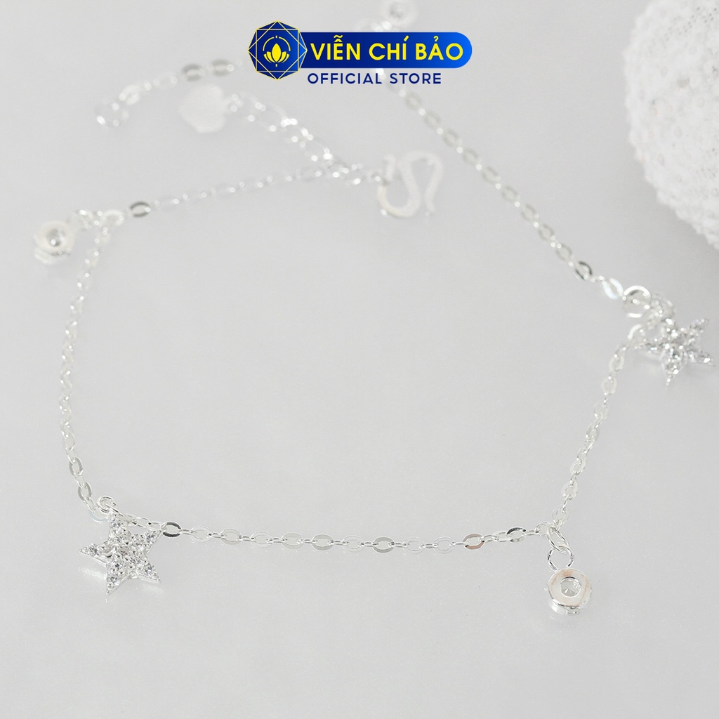 Lắc chân bạc nữ charm ngôi sao chất liệu bạc 925 thời trang phụ kiện trang sức Viễn Chí Bảo L400723