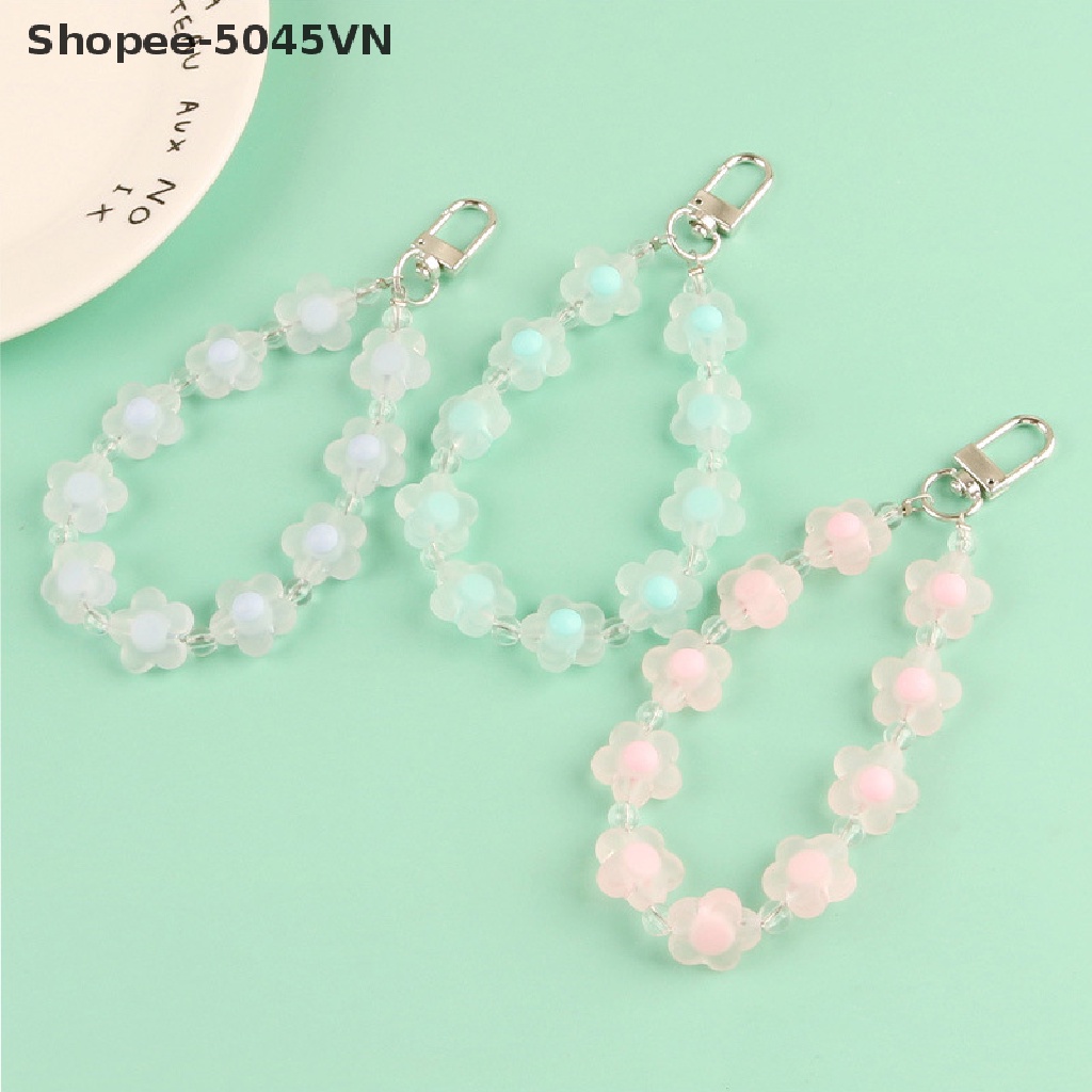 [Hàng Có Sẵn] Móc Khóa Xe Hơi Đính Hạt Màu Kẹo Hình Hoa Dễ Thương Dành Cho Bạn Nữ (H)