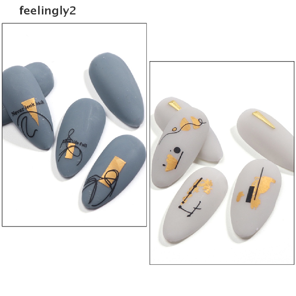 Miếng Dán Trang Trí Móng Tay 3D Họa Tiết Đường Kẻ Trừu Tượng Độc Đáo