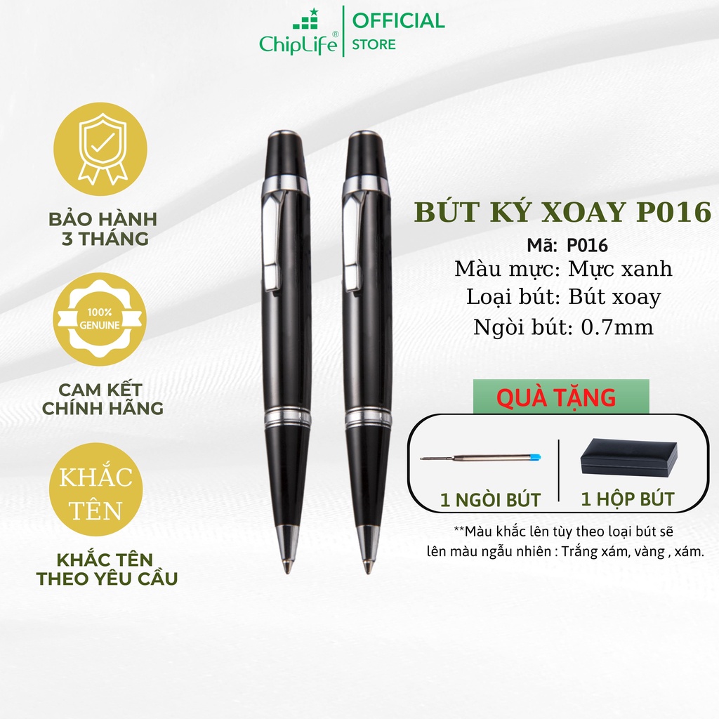 Bút ký doanh nhân kim loại xoay CHIPLIFE P016 - ngòi 0,7mm mực xanh