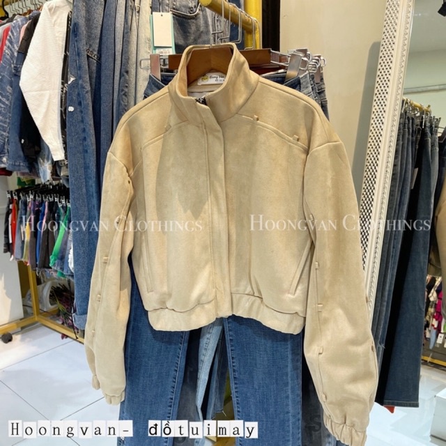 Áo Khoac Da lộn màu