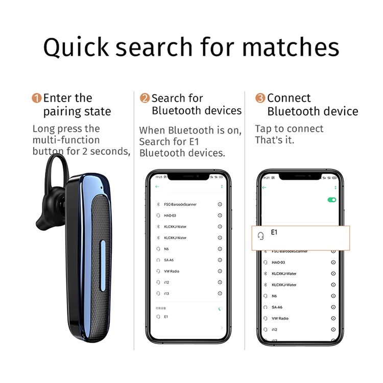 Tai Nghe Nhét Trong Không Dây E1 TWS bluetooth 5.0 Chống Thấm Nước Phong Cách Thể Thao Cho Xiaomi Huawei Apple