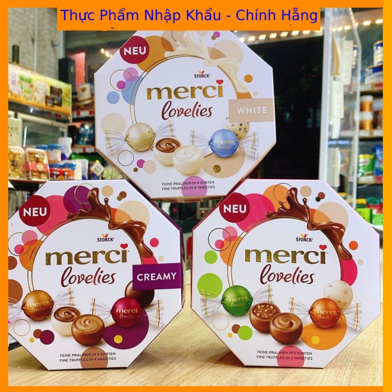 [Mẫu Mới] KẸO SOCOLA MERCI LOVELIES 185g- Đức