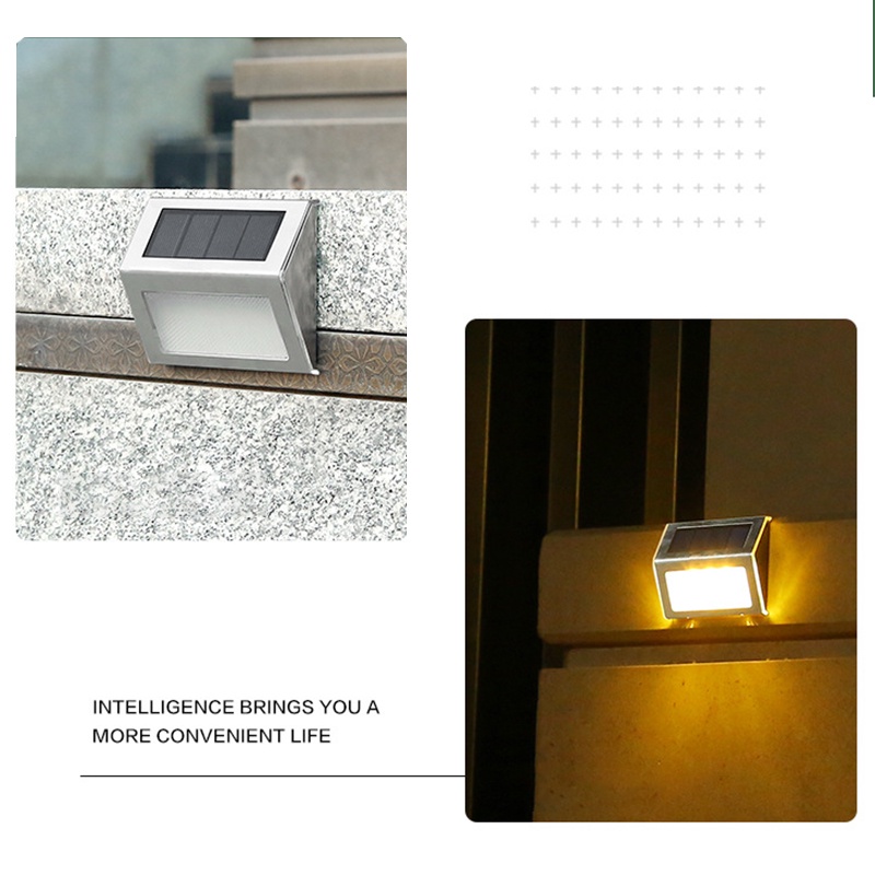 Đèn LED Thông Minh Ip65 Bằng Thép Không Gỉ Chống Nước Điều Khiển Bằng Năng Lượng Mặt Trời Trang Trí Cầu Thang