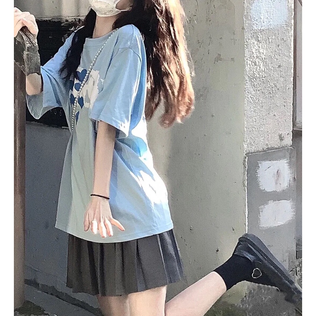 NRVP Áo Thun Unisex Mùa Hè Dáng Suông Tay Cộc Phong Cách Hàn Quốc Cho Nam Nữ