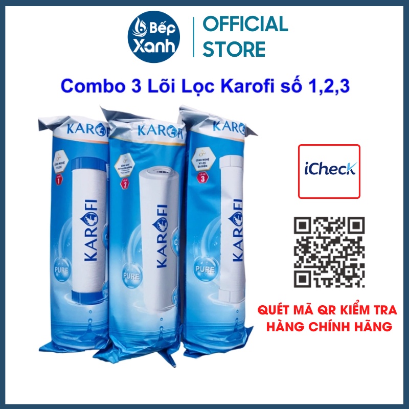 Bộ lõi lọc nước Karofi số 1,2,3 - Hàng Chính Hãng