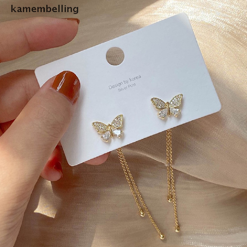 Bông Tai Hình Bướm Đính Đá Thời Trang Dành Cho Nữ