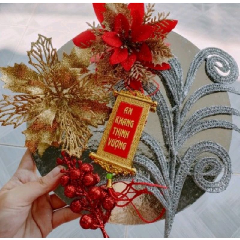 Set nguyên liệu làm tháp bánh kẹo trưng lễ tết