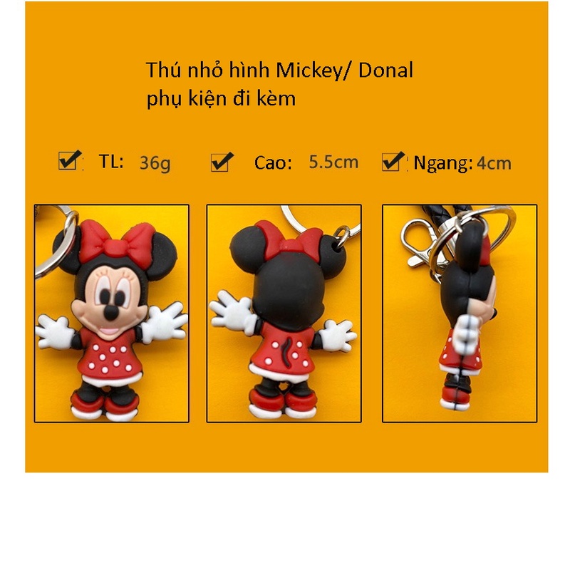 Móc Khóa Nhựa Chuột Mickey Vịt Donald Có Ngăn Để Thẻ Xe Tiện Lợi - Shine House