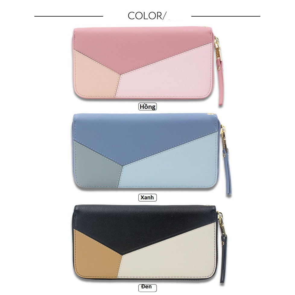 Ví dài cao cấp phối 3 màu tinh tế 39K
