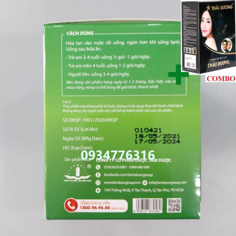 Combo Gội Là Đen Thái Dương+  Bột sủi thanh nhiệt giải độc gan Themaz Cola Original - Vị Chanh