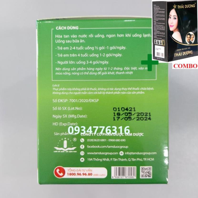 Combo Gội Là Đen Thái Dương+ Bột sủi thanh nhiệt giải độc gan Themaz Cola Original - Vị Chanh