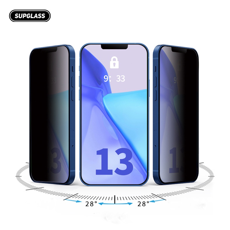 Miếng dán màn hình cường lực chống nhìn trộm Baseus IP 13 , IP 13 pro , IP 13 promax , IP 14 PLUS , 