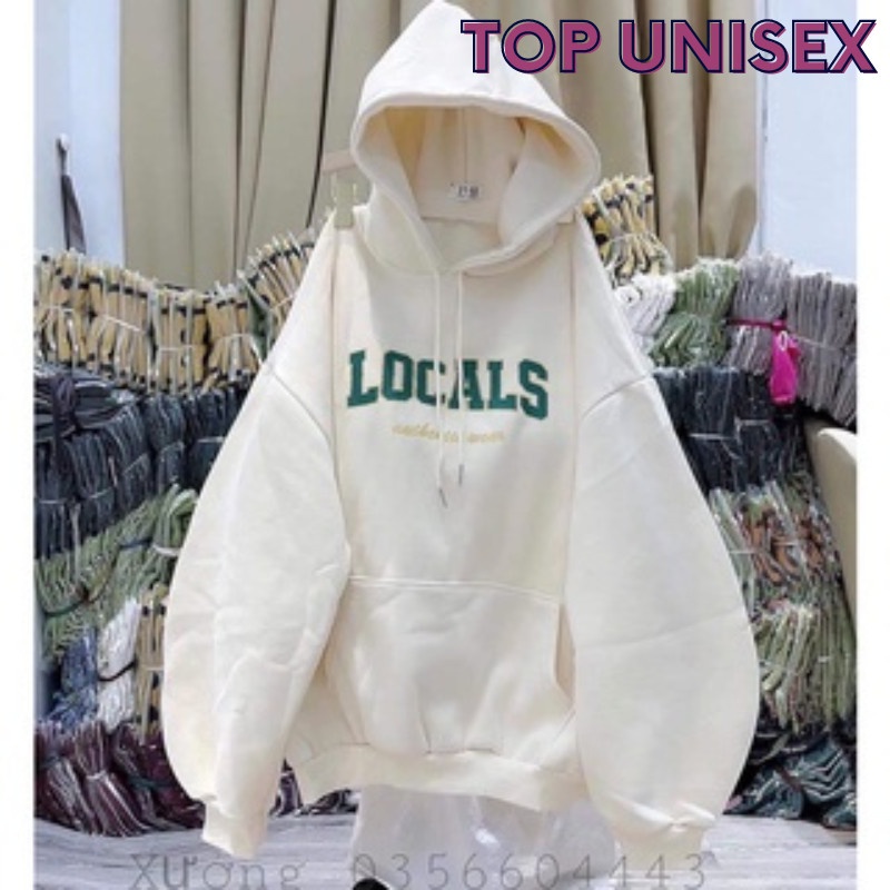 Áo hoodie,Áo nỉ bông in hình chữ LOCALS cực hot form rộng phong cách Hàn Quốc