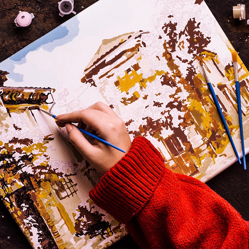 Set tranh tô màu số hóa DIY DROFE hình thành viên nhóm nhạc BTS 40x50cm/ 20x30cm