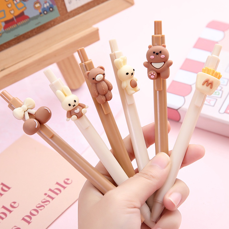 Bút Bi Ngòi 0.5mm Hình Gấu / Bướm / Cáo Dễ Thương Cho Nữ