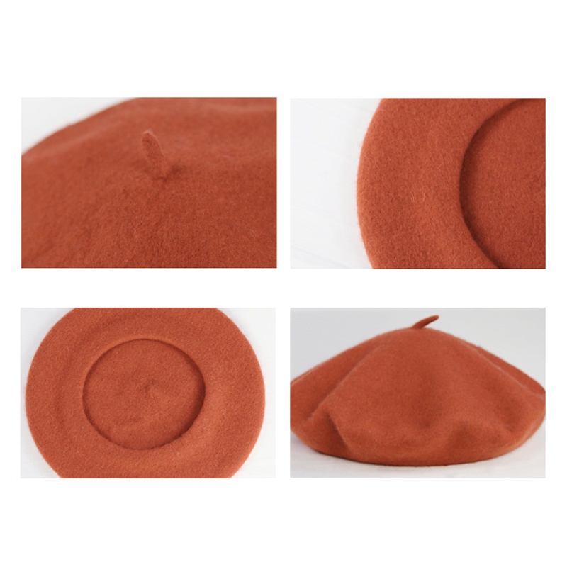 Mũ beret Len Màu Sắc retro Phong Cách Nhật Bản Cho Nữ