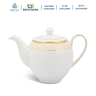Bình trà 0.8l, 1.1 l + nắp came hương biển kem gốm sứ minh long cao cấp