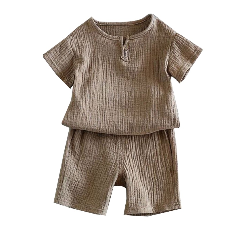 Bộ Áo Sơ Mi Tay Ngắn Phối Quần Short Vải Cotton Thân Thiện Với Da Kháng Khuẩn