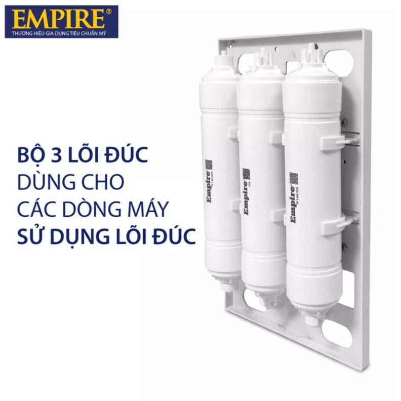 Bộ 3 lõi đúc 123 Empire phù hợp thay thế câc dòng máy lọc nước sử dụng lõi đúc