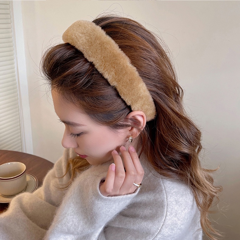 Băng Đô Tai Thỏ Lông Xù Màu Kẹo Dễ Thương Chống Trượt Cho Bé Gái