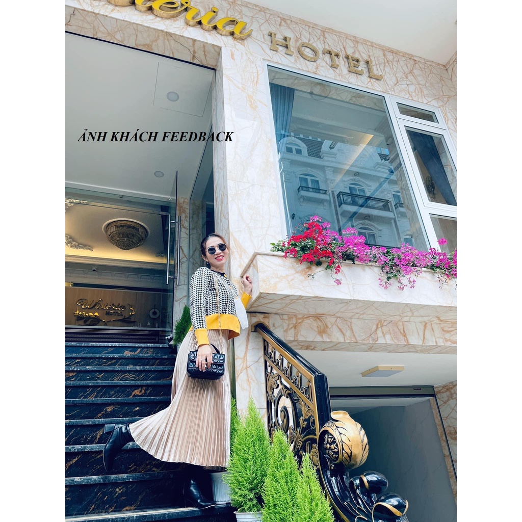 (55KG.LINH - HÀNG SẴN) Áo len croptop cổ tròn tay dài phối màu thời trang