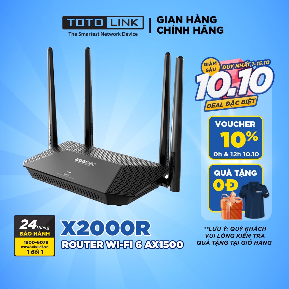 X2000R - Router Wi-Fi 6 băng tần kép Gigabit AX1500. Hàng chính hãng