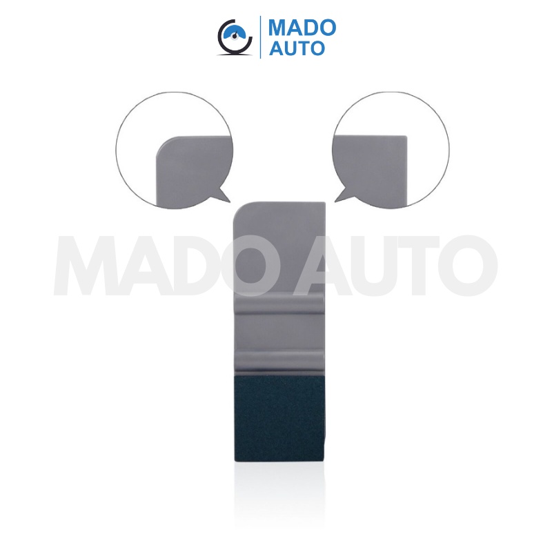 Gạt nhựa Mini màu xám bọc nỉ Xanh dán Decal ô tô xe máy MADO AUTO F28