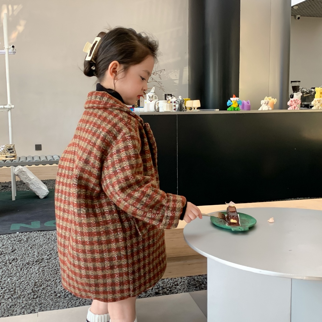 Áo Khoác Cho Bé Gái Trẻ Em Mùa đông Mới 2022 Phiên Bản Hàn Quốc, Áo Khoác Kẻ Sọc Chần Bông Áo Khoác Dài Cho Bé