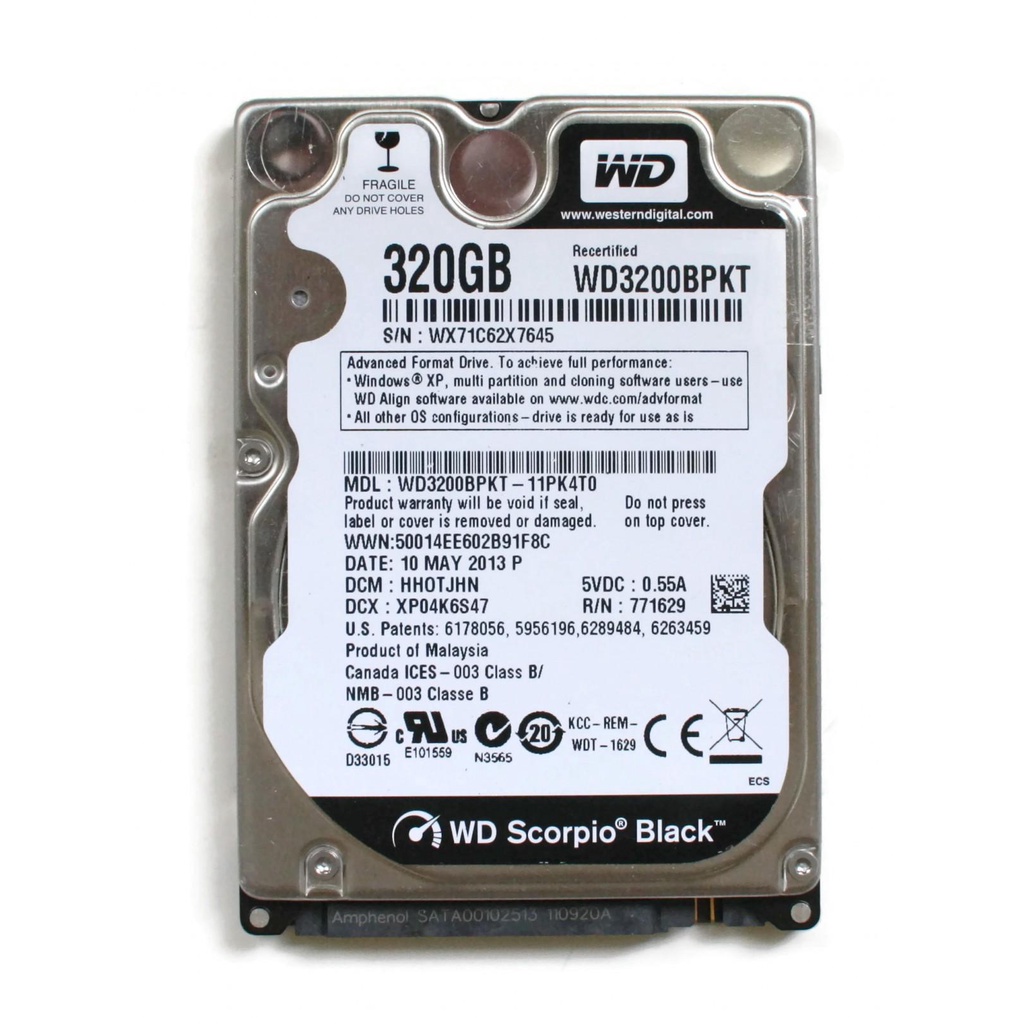 Ô cứng laptop 320gb HDD zin tháo máy chính hãng